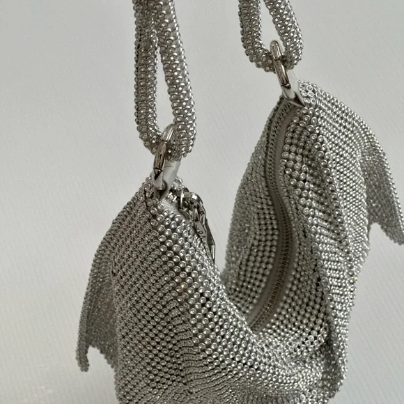 Rhinestone Purse Silver Hobo Purse - Picture 2 of 5